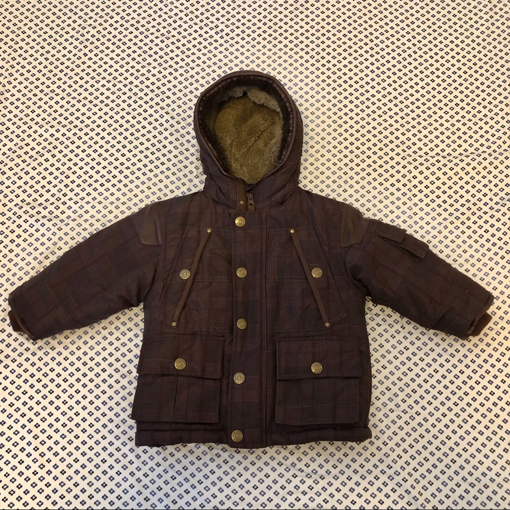 OshKosh B’gosh Boys Winter Coat - Brown Plaid